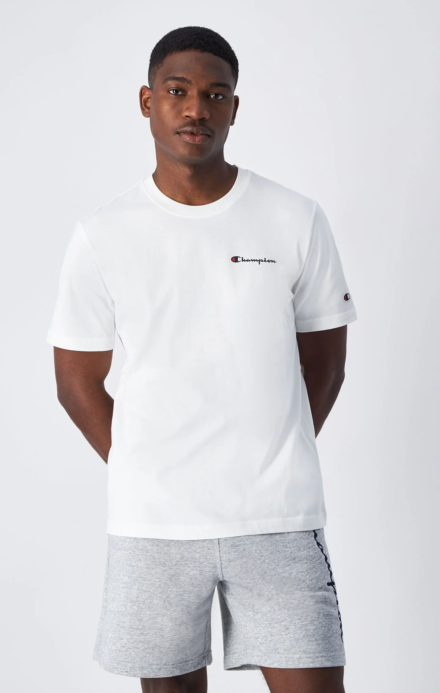 Camiseta de punto de algodón con logotipo pequeño