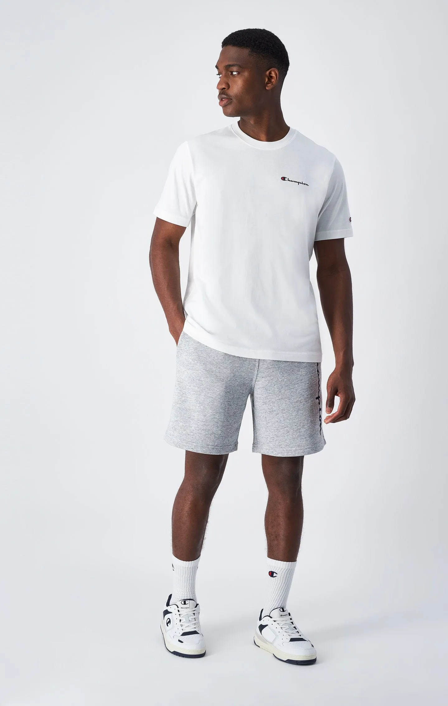 Camiseta de punto de algodón con logotipo pequeño