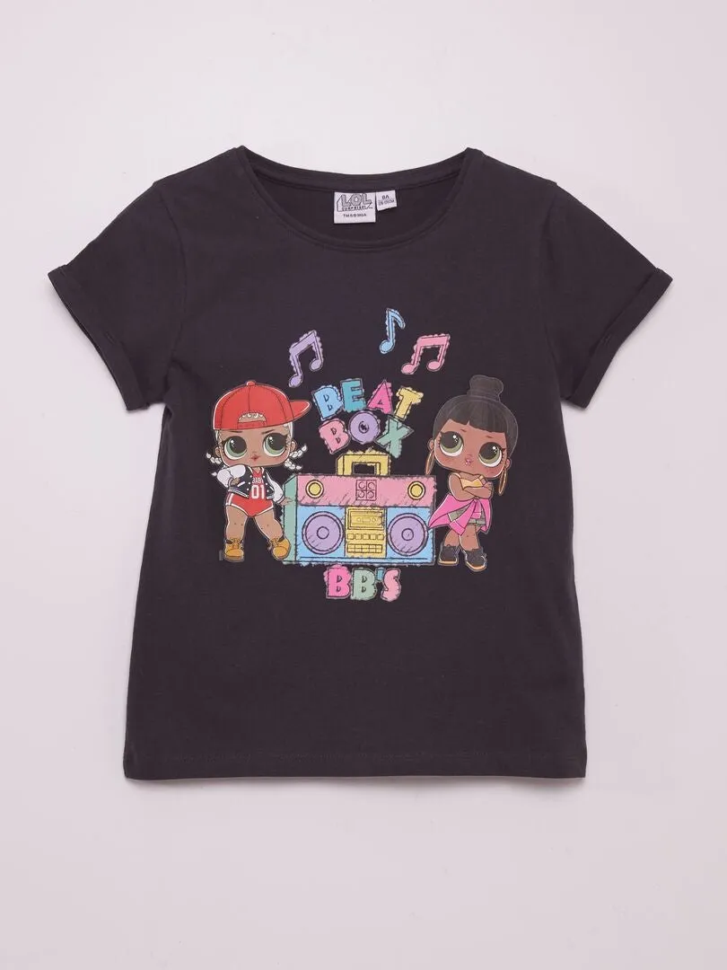 CAMISETA ESTAMPADA 'LOL'  NEGRO