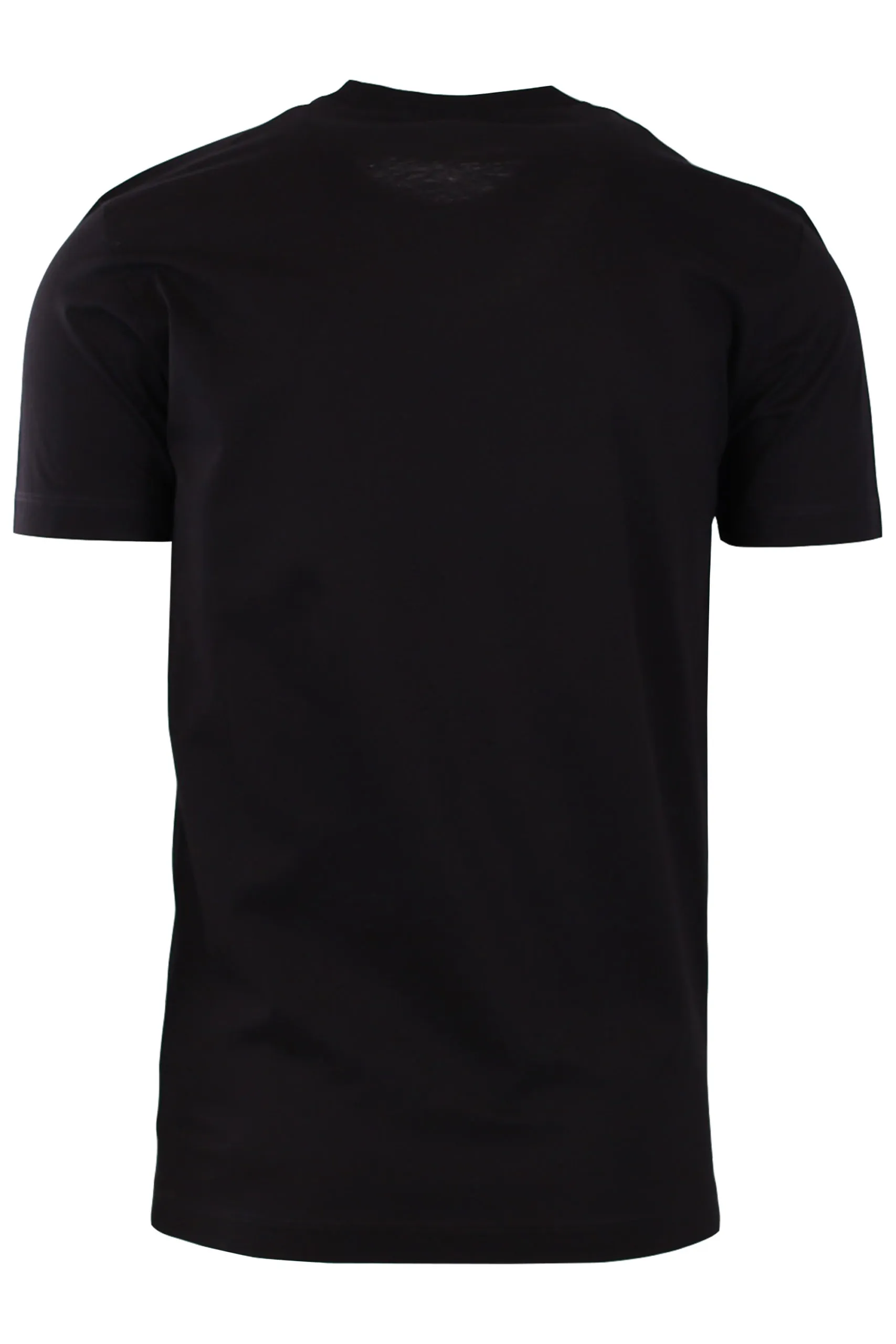 Camiseta negra con estampado engomado hoja