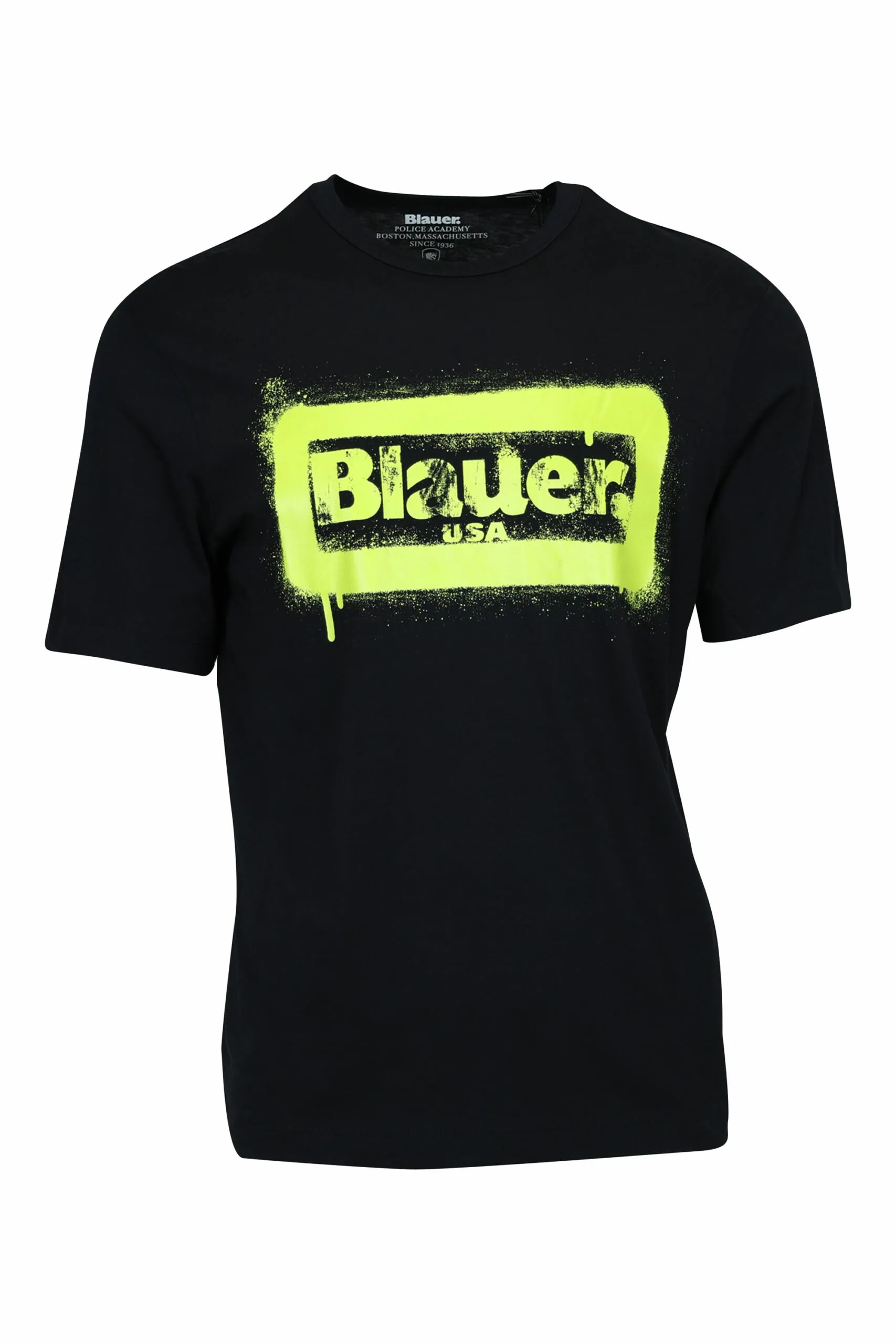 Camiseta negra con logo recuadro 