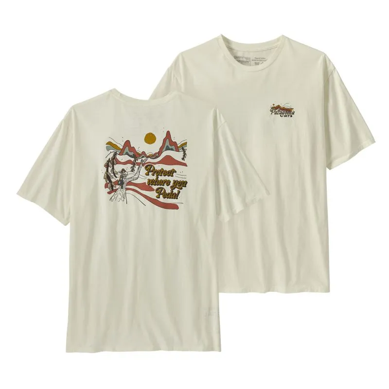 Camiseta Patagonia Camiseta ecológica Protect Pedal Hombre M (Birch White)