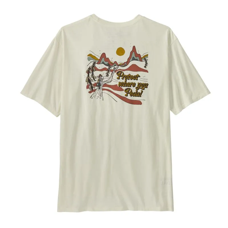 Camiseta Patagonia Camiseta ecológica Protect Pedal Hombre M (Birch White)
