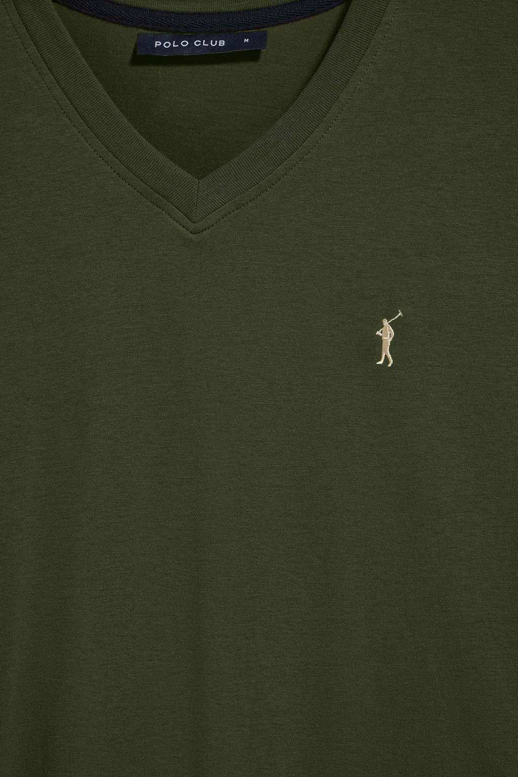 Camiseta verde con cuello de pico y logo bordado Rigby Go