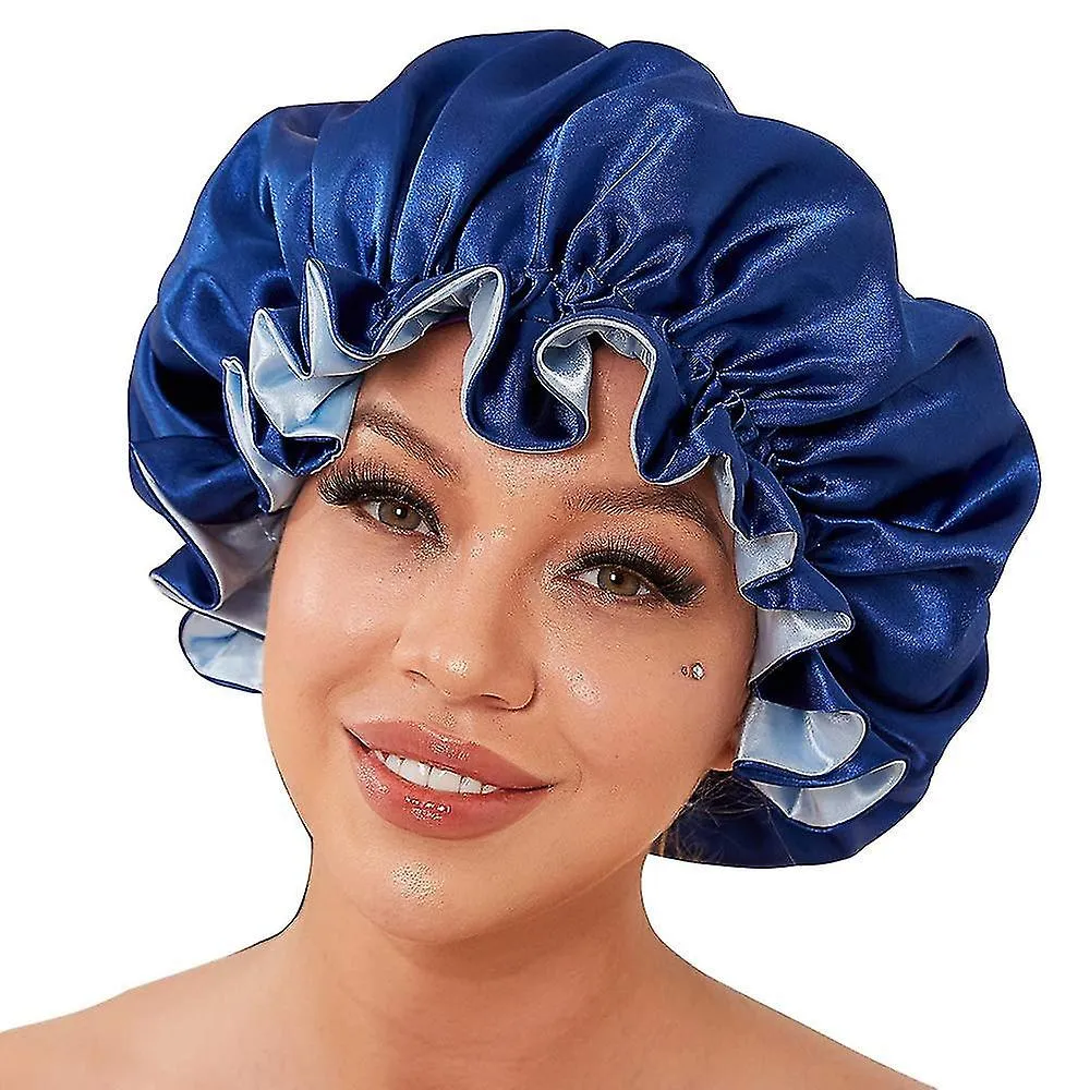 Capó de seda para el cabello natural Gorros para mujeres negras, gorro de satén para el cabello largo para dormir, envoltura de 