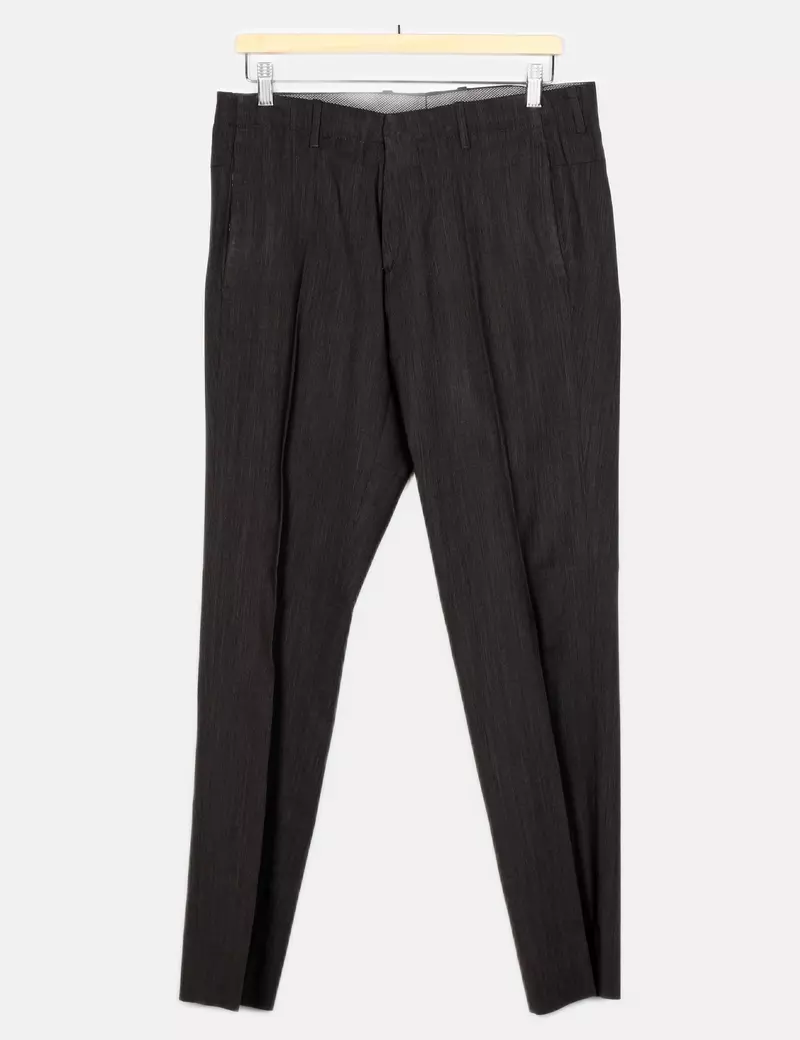 Caramelo Pantalones de tela Rectos
