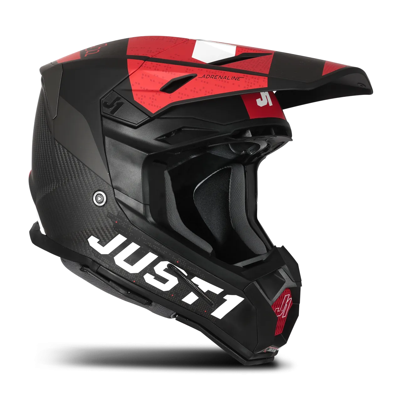 CASCO DE CROSS JUST1 J22 C ADRENALINE ROJOBLANCOCARBóN 