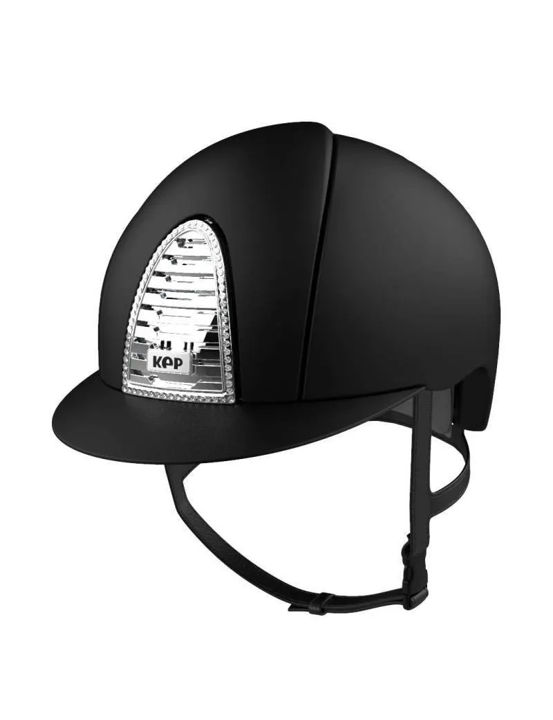 Casco KEP ITALIA Cromo 2.0 Textille rejilla cromada con swarovkies