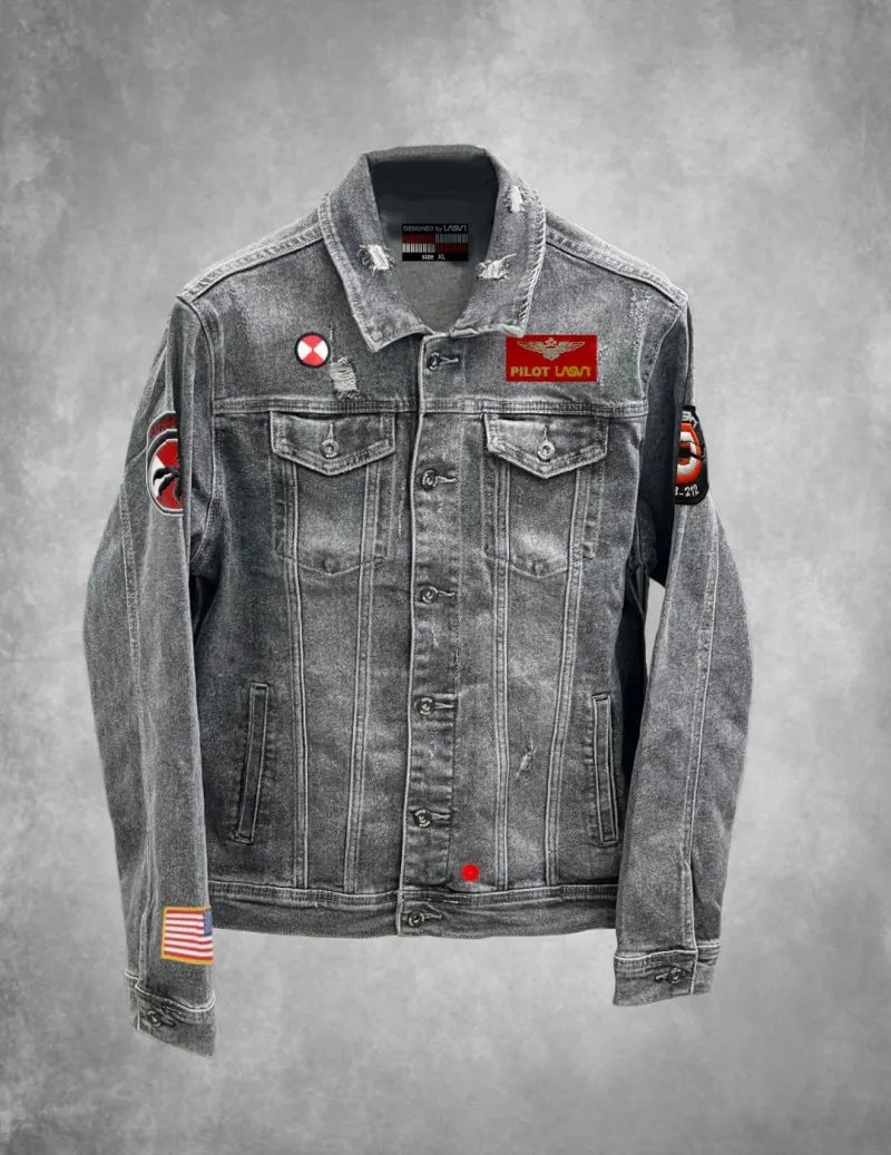 Cazadora denim de hombre GREY