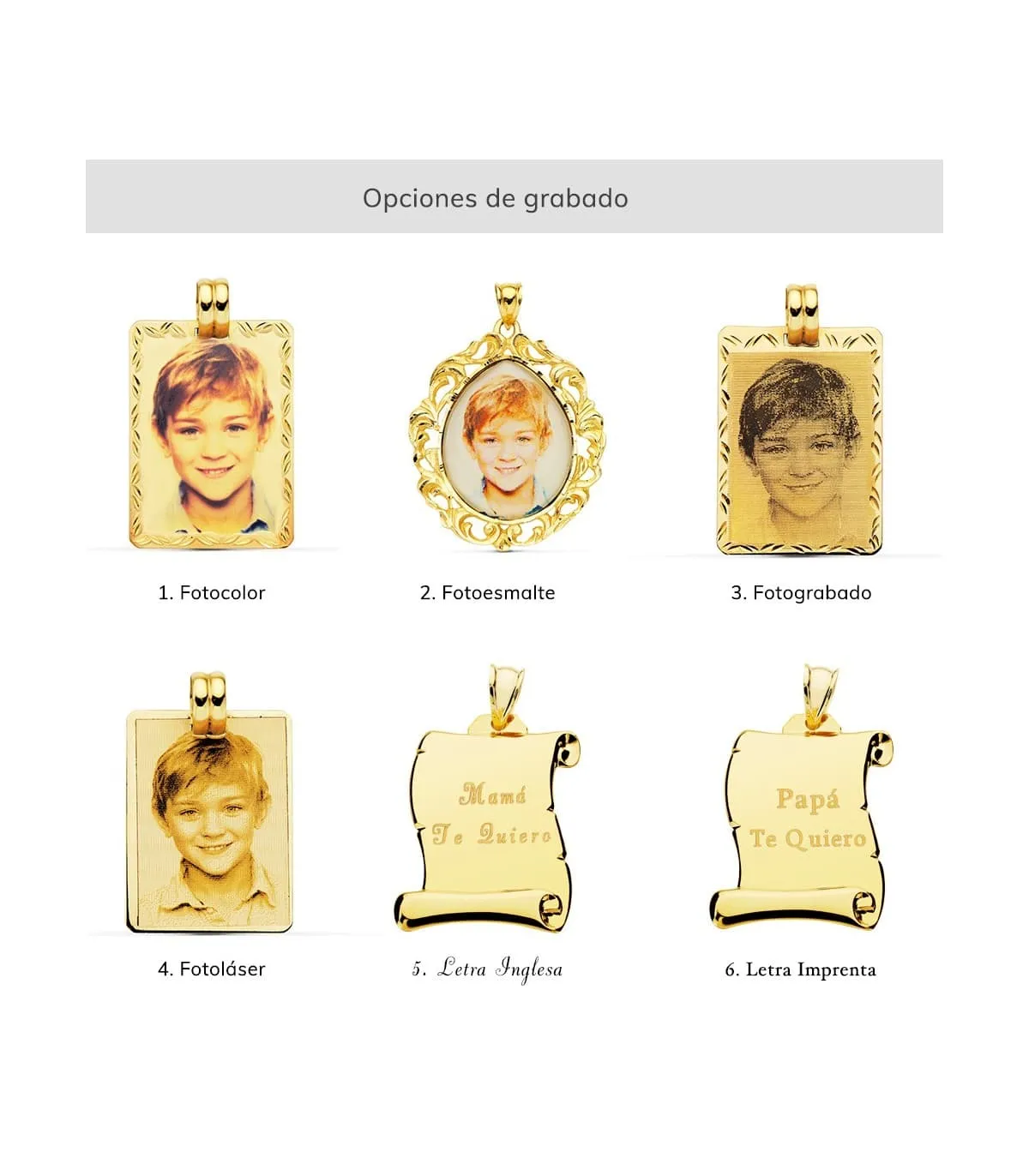 Chapa labrada Colgante Oro 18 Ktes 26 mm