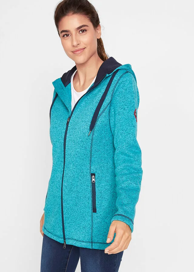 Chaqueta polar jaspeada Turquesa jaspeado