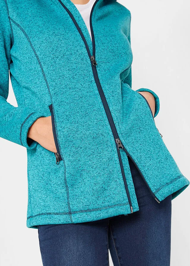 Chaqueta polar jaspeada Turquesa jaspeado