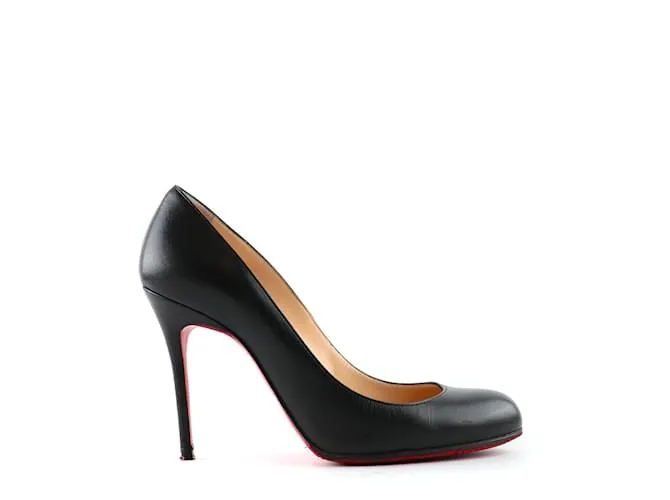 CHRISTIAN LOUBOUTIN Tacones T.UE 36.5 Cuero Negro 