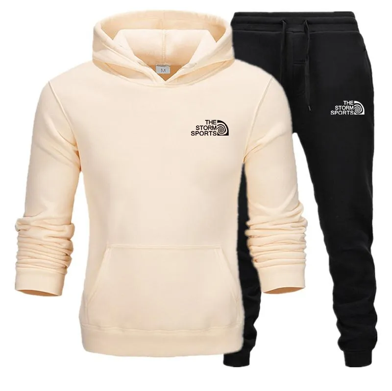 Chándales de marca para hombre, conjunto de dos piezas, chaqueta con cremallera para hombre, pantalones de chándal, chándal, chá
