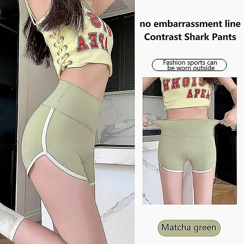 Cintura alta Shaping Pantalones cortos de ciclismo Verano Sharkskin Yoga Pantalones Mujeres Pantalones de ocio deportivos Gym Wo
