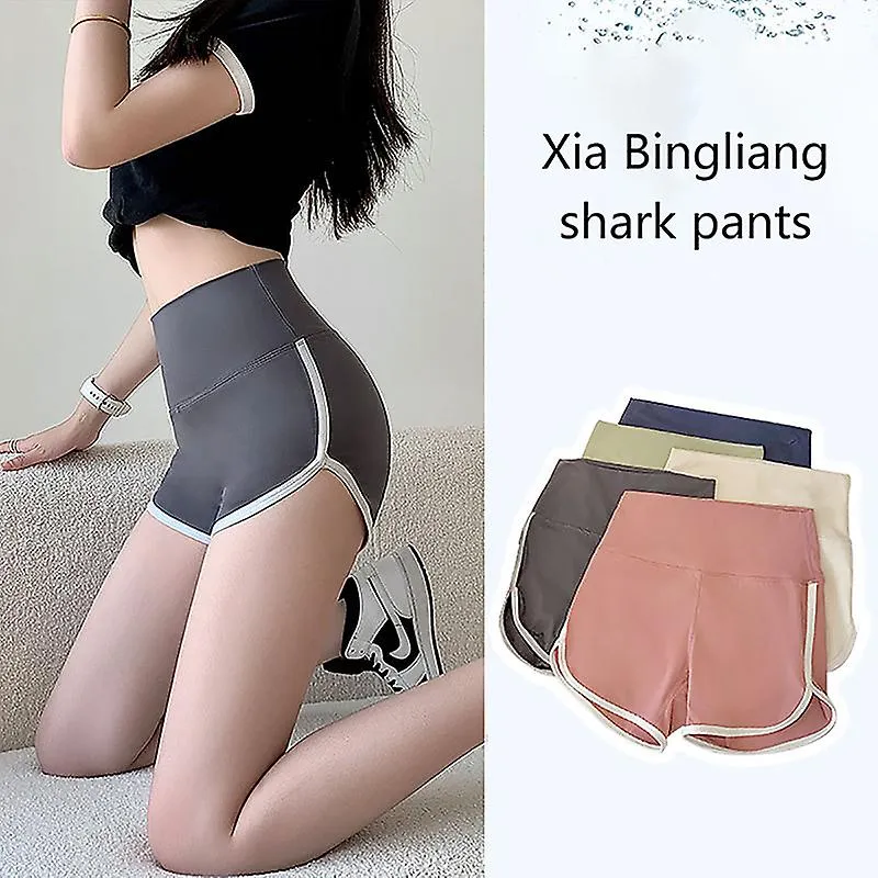 Cintura alta Shaping Pantalones cortos de ciclismo Verano Sharkskin Yoga Pantalones Mujeres Pantalones de ocio deportivos Gym Wo