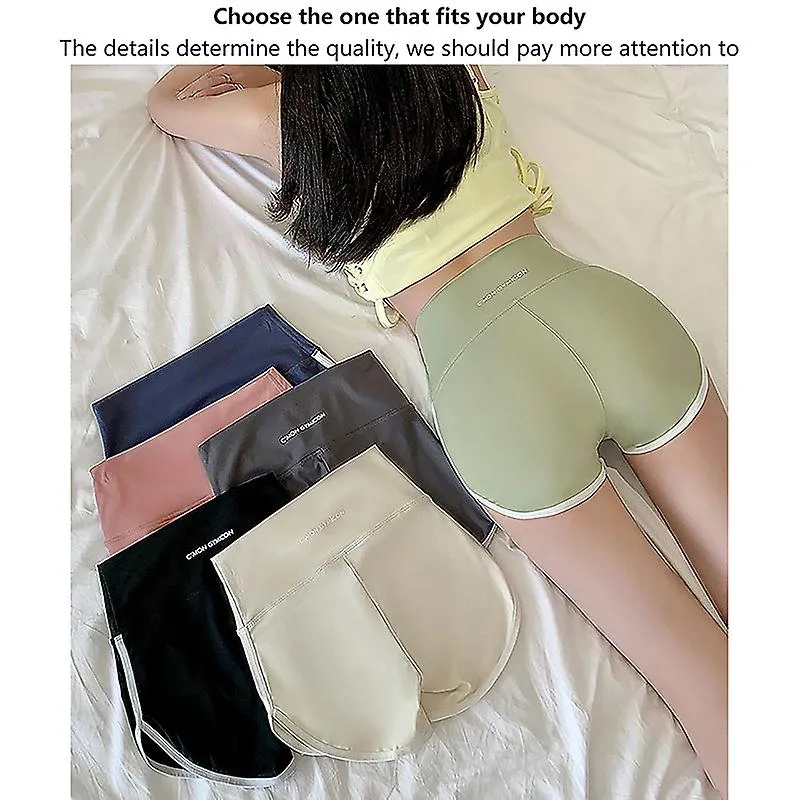 Cintura alta Shaping Pantalones cortos de ciclismo Verano Sharkskin Yoga Pantalones Mujeres Pantalones de ocio deportivos Gym Wo