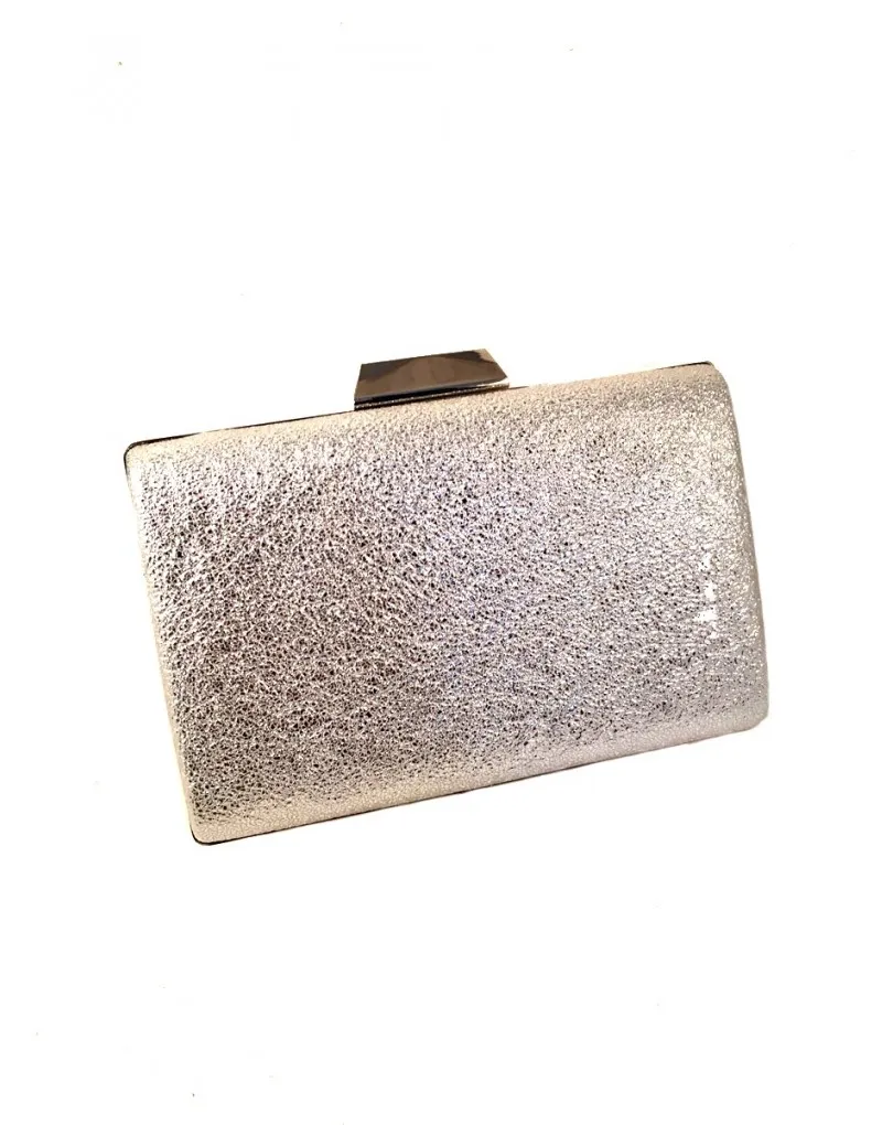 CLUTCH PLATA, CON EFECTO METALIZADO, BOLSOS DE FIESTA
