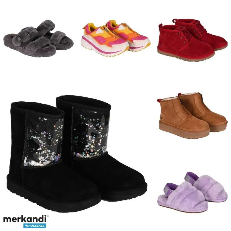 COLECCIóN DE CALZADO UGG: PAQUETE VARIADO PARA MUJERES, HOMBRES Y NIñOS  ESTILOS SURTIDOS DE CALIDAD (AC84)