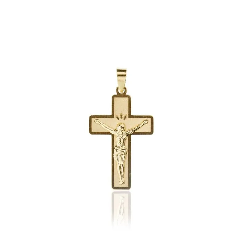 Colgante Cruz "Bautista" Mediana de Oro 18k.