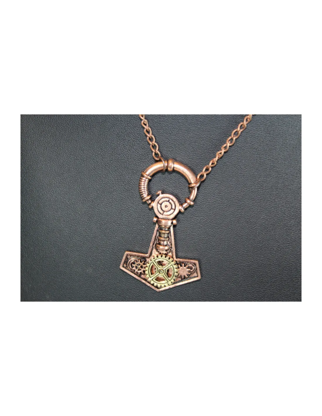 Colgante Steampunk áncora de bronce, con cadena