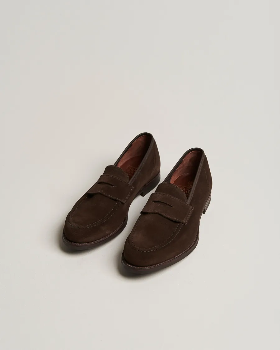 Crockett & Jones Harvard City Sole Dark Brown Suede