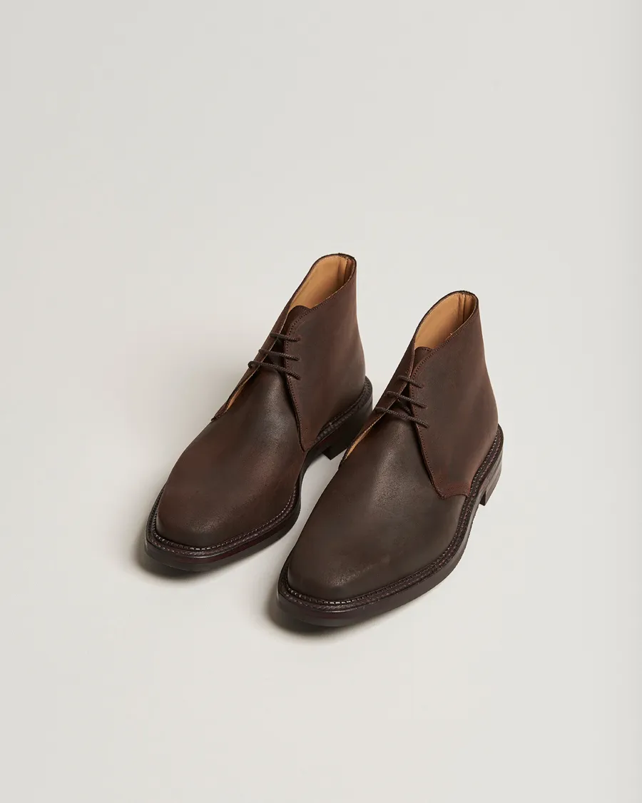 CROCKETT & JONES MOLTON CHUKKA DK BROWN ROUGHOUT SUEDE