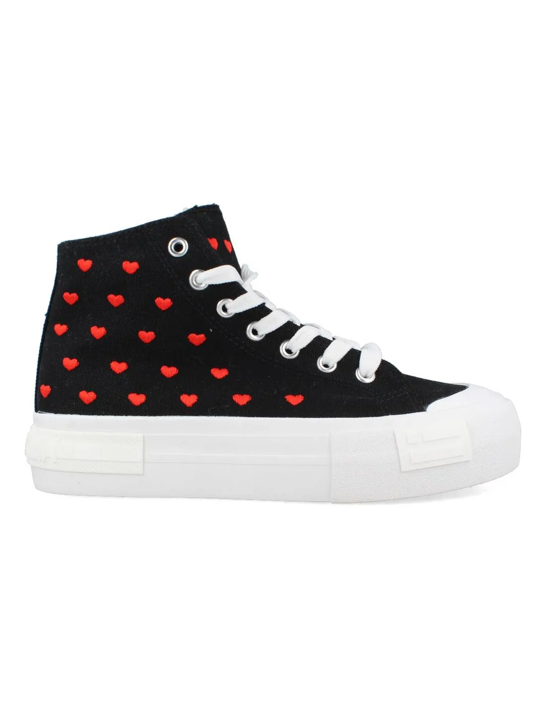 D. FRANKLIN  ZAPATILLA CASUAL PLATAFORMA NEGRA CORAZONES
