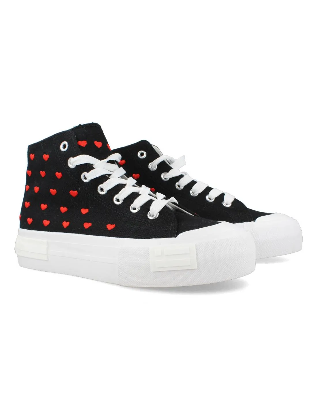 D. FRANKLIN  ZAPATILLA CASUAL PLATAFORMA NEGRA CORAZONES