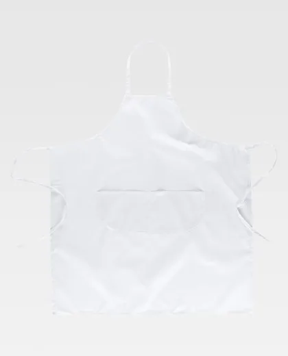 Delantal cruzado largo 95x90cm con 2 bolsos Blanco