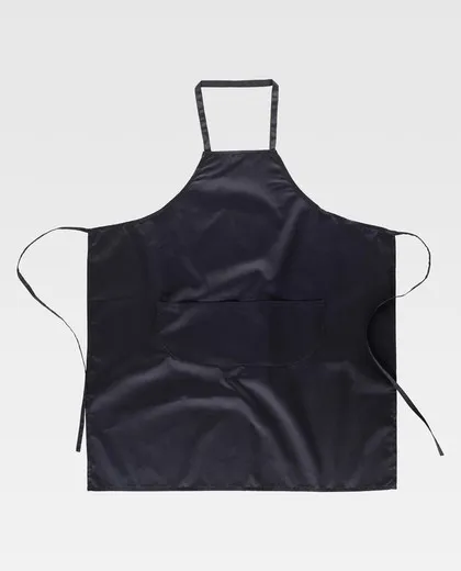 Delantal cruzado largo 95x90cm con 2 bolsos Negro