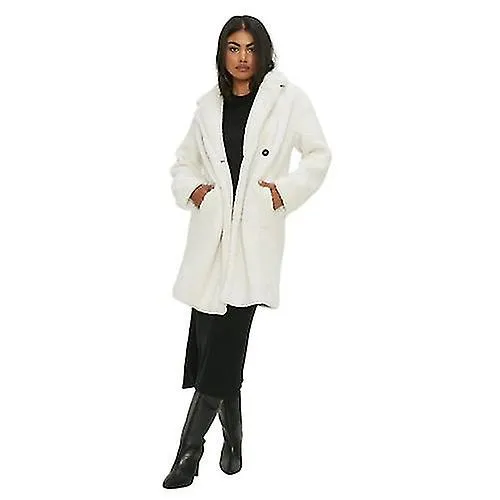 DOROTHY PERKINS WOMENS/LADIES BORG SINGLEBREASTED LONGLINE COAT