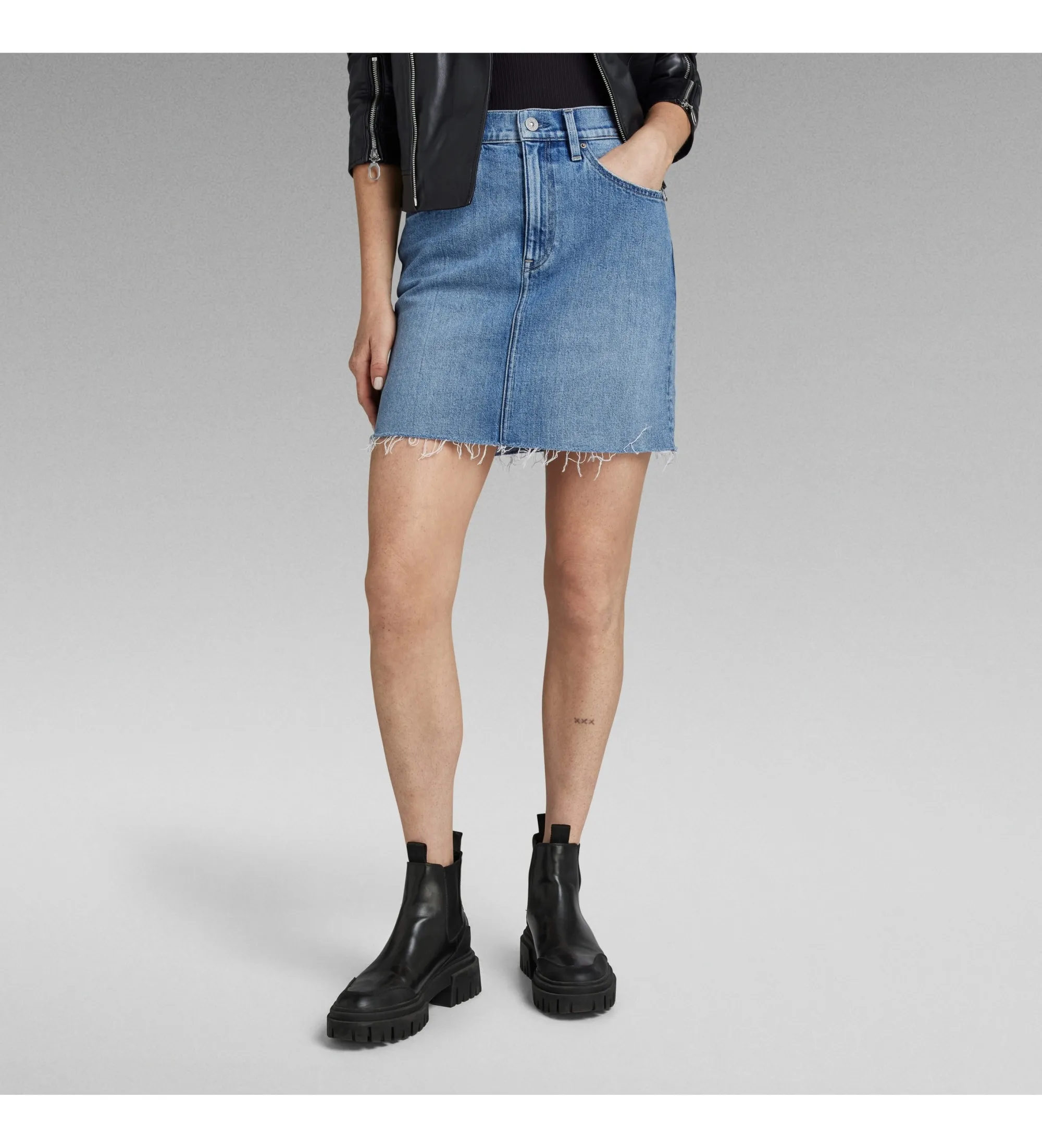Falda Viktoria Raw Edge azul
