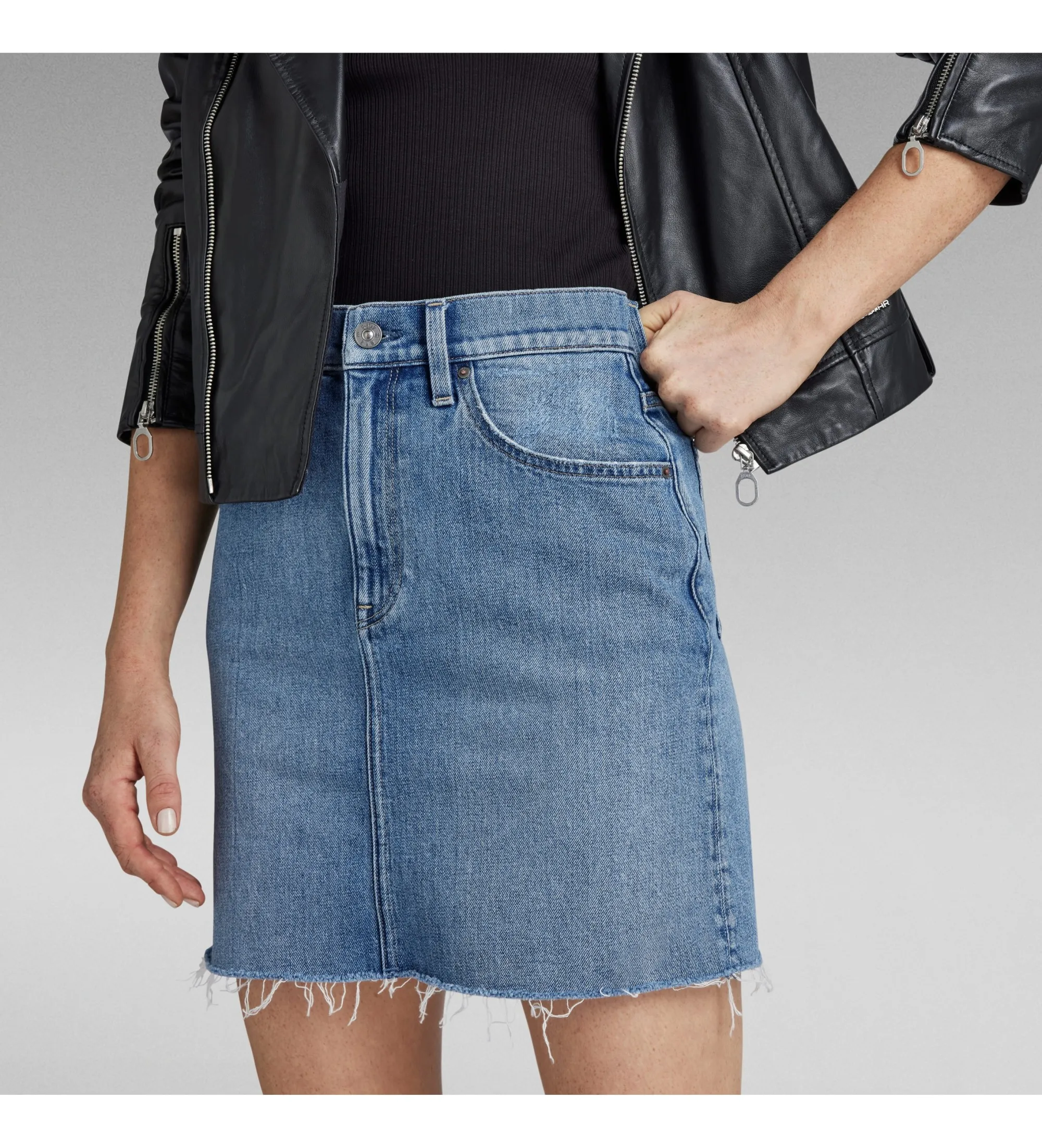 Falda Viktoria Raw Edge azul