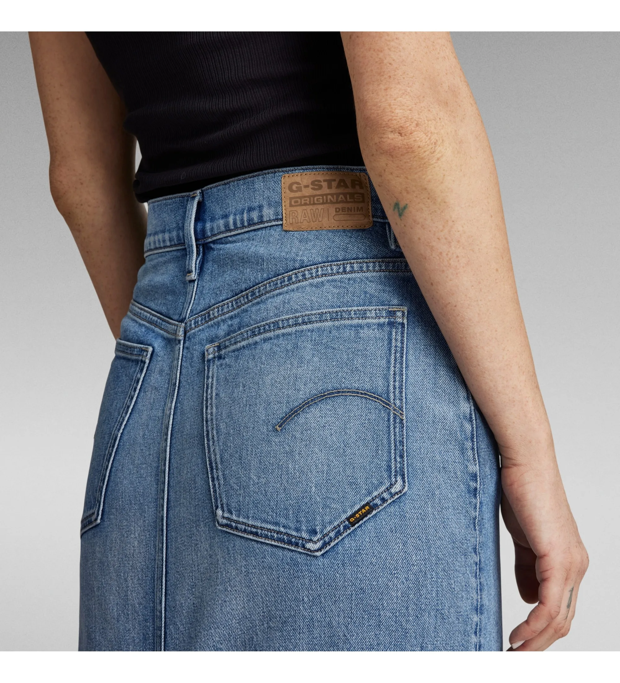 Falda Viktoria Raw Edge azul