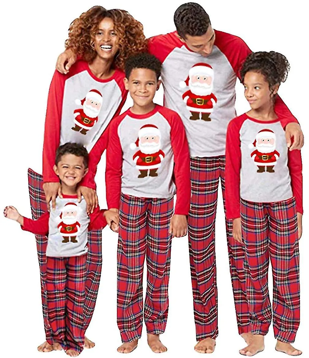 FAMILY CHRISTMAS PAJAMAS SET TODDLER BABY BOYS GIRLS XMAS HOMEWEAR PARENTCHILD SANTA CLAUS PRINTED SLEEPWEAR