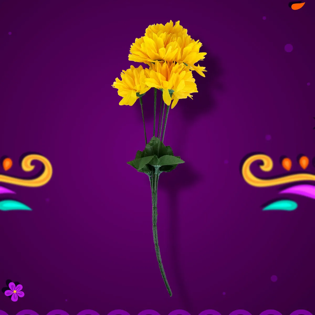 Flores de Cempasúchil Artificial color Amarillo