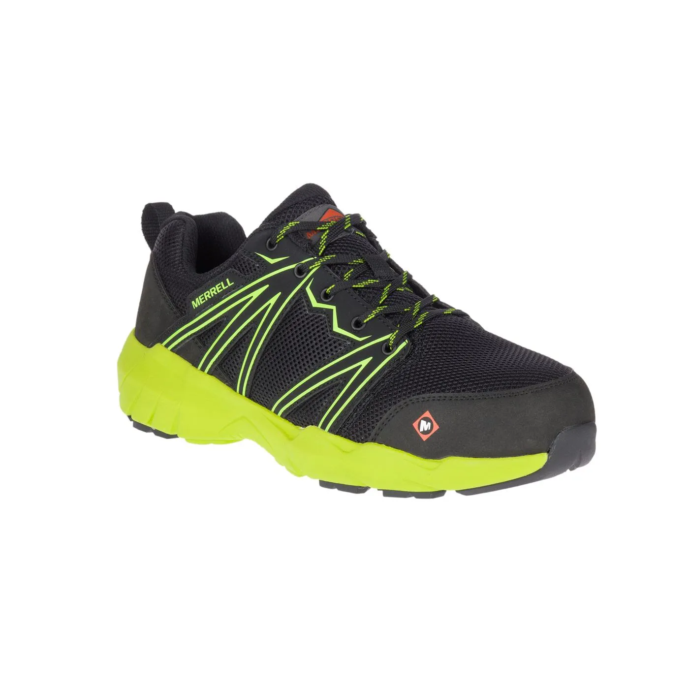 FULLBENCH SUPERLITE MEN'S ALLOYTOE WORK SHOES BLACK/LIME