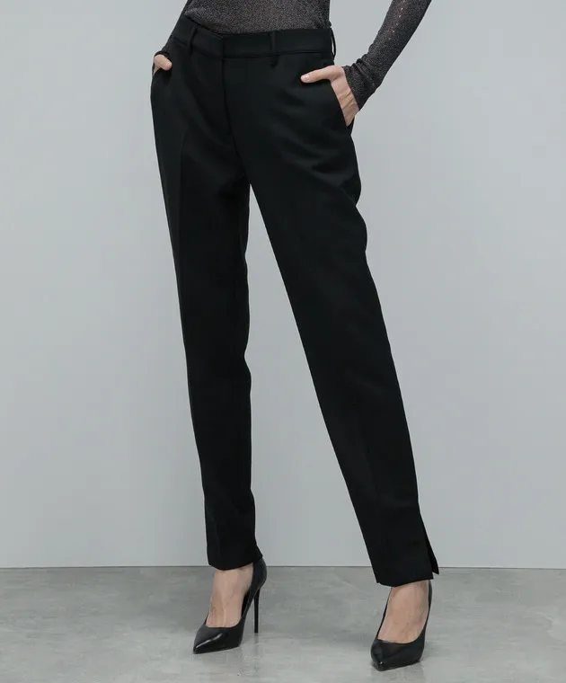 Gabriela Hearst Molly black pants with slits