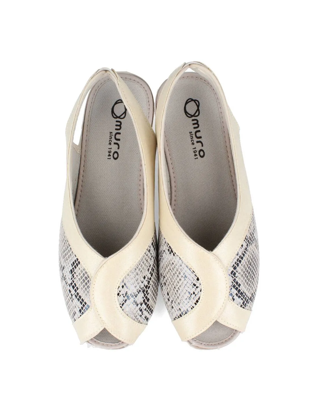 GARRIDO MURO  ZAPATILLA CRUZADA SERPIENTE BEIGE