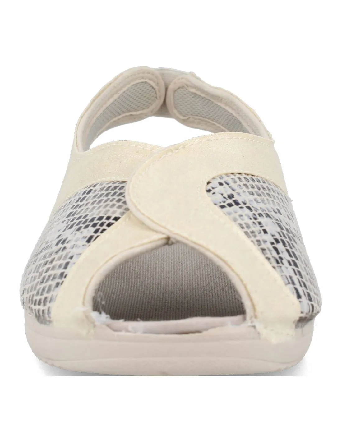 GARRIDO MURO  ZAPATILLA CRUZADA SERPIENTE BEIGE