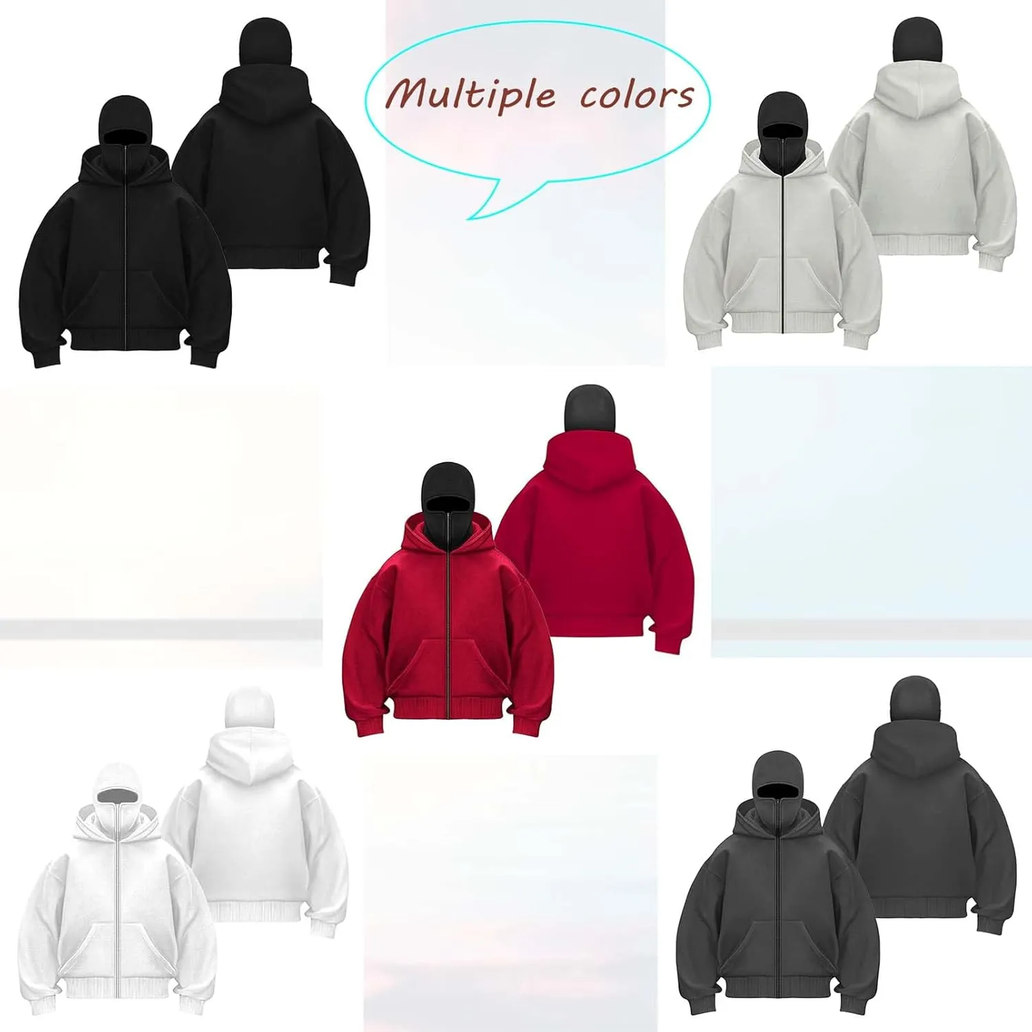 GTKRMXOB Chaqueta Deportiva con Capucha Y Pasamontañas para Hombre para A.TT.a.CK On T.it.a.n Ropa Deportiva con Cremallera Comp