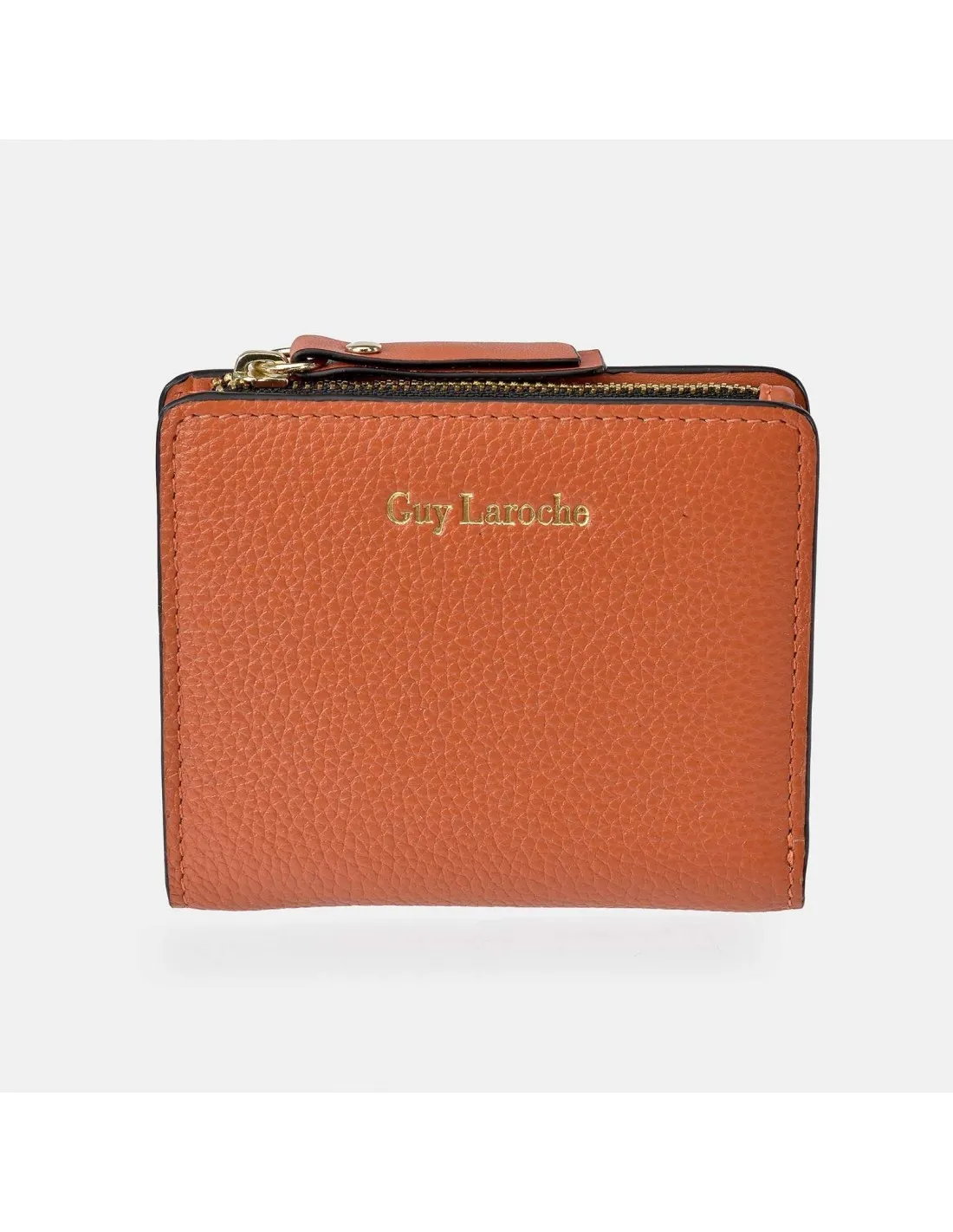 GUY LAROCHE Monedero billetero mini con cremallera para mujer en piel grano