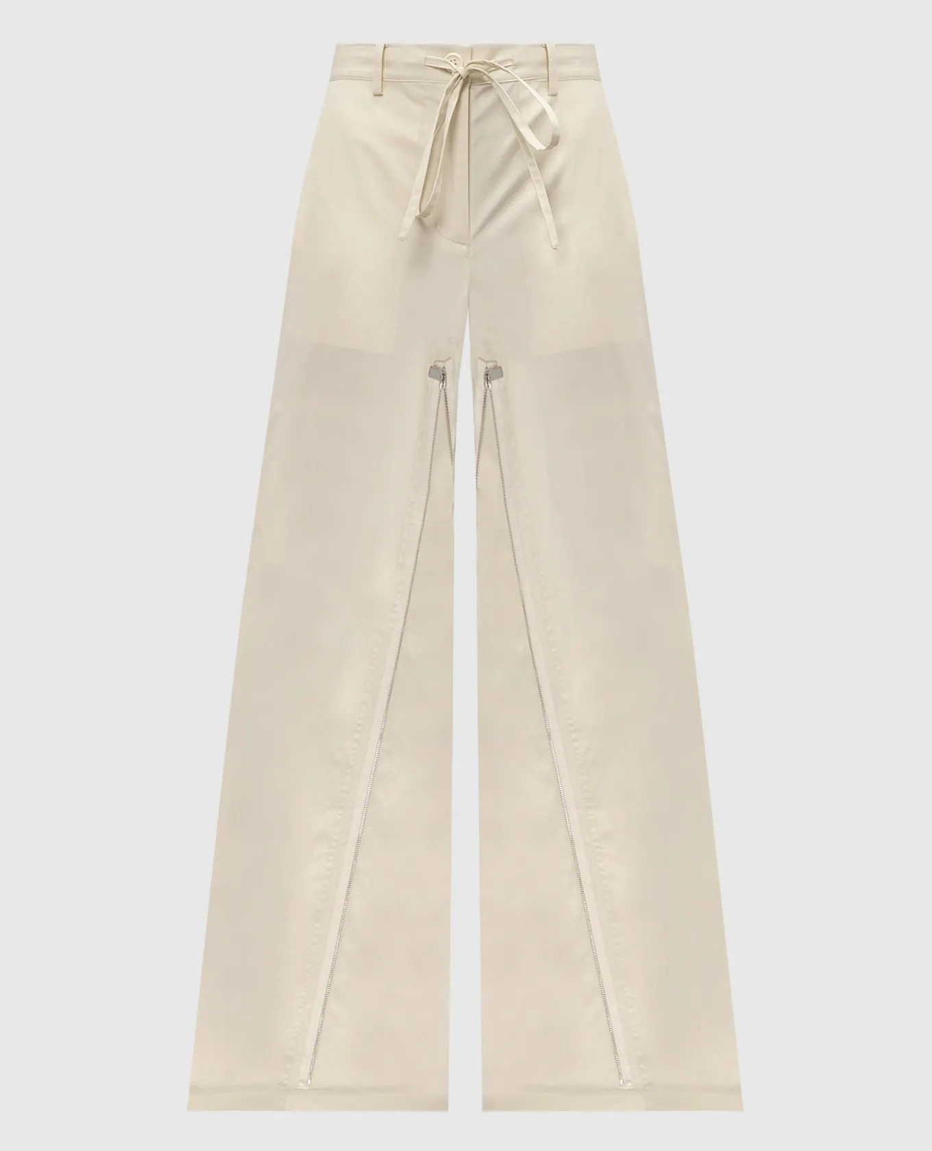Helmut Lang Beige pants with zippers