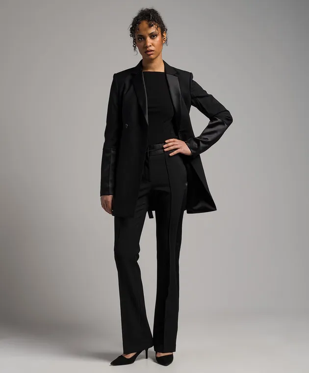 Helmut Lang Black flared pants with stripes