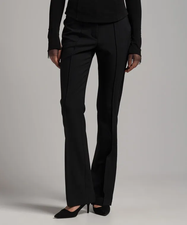 Helmut Lang Black flared pants with stripes