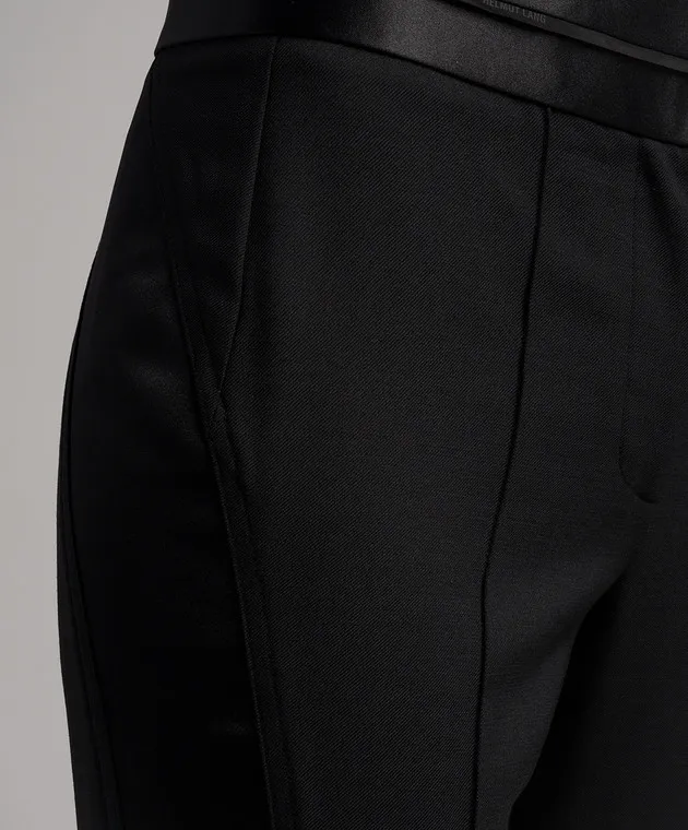 Helmut Lang Black flared pants with stripes