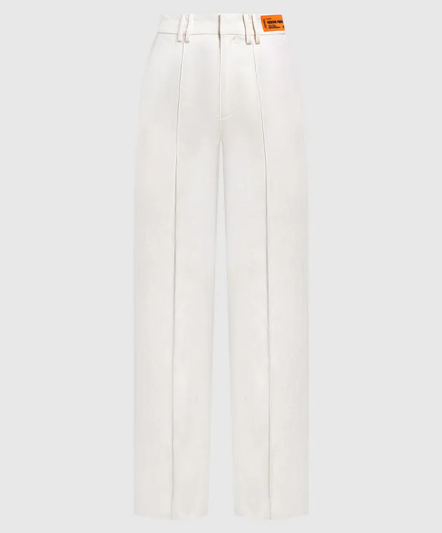 Heron Preston White pants with logo patch