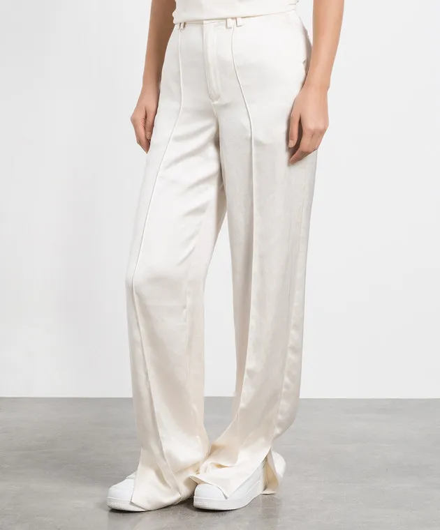 Heron Preston White pants with logo patch