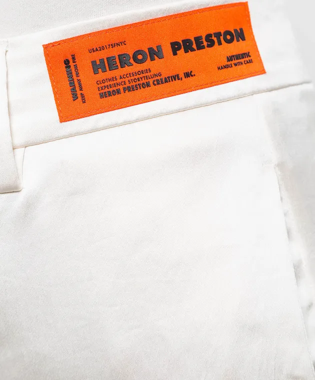 Heron Preston White pants with logo patch